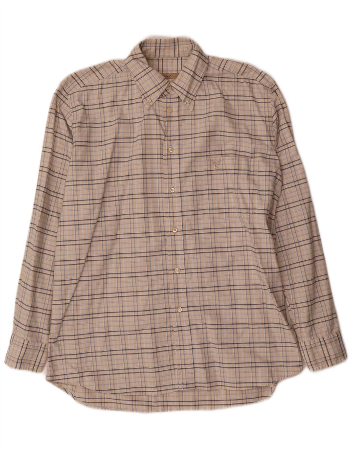Avirex Chemise en flanelle pour homme en coton à carreaux beige moyen