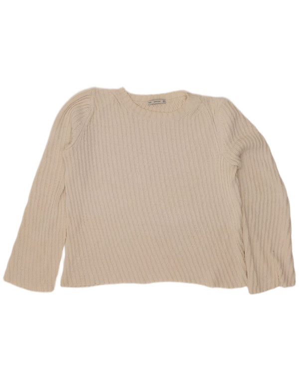 Zara Pull col bateau pour femme UK 16 Large Blanc cassé