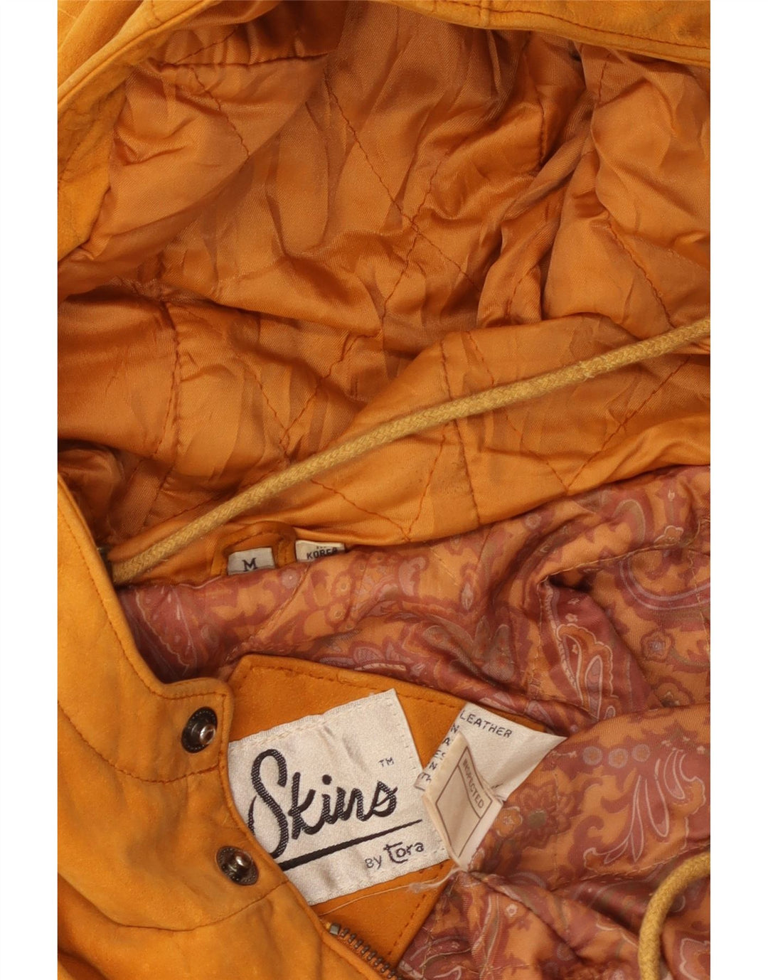 veste en daim à capuche vintage pour homme UK 38 Cuir brun moyen