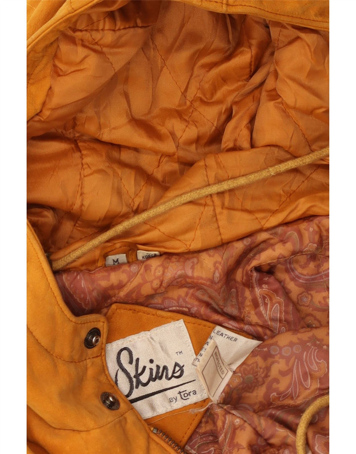 veste en daim à capuche vintage pour homme UK 38 Cuir brun moyen