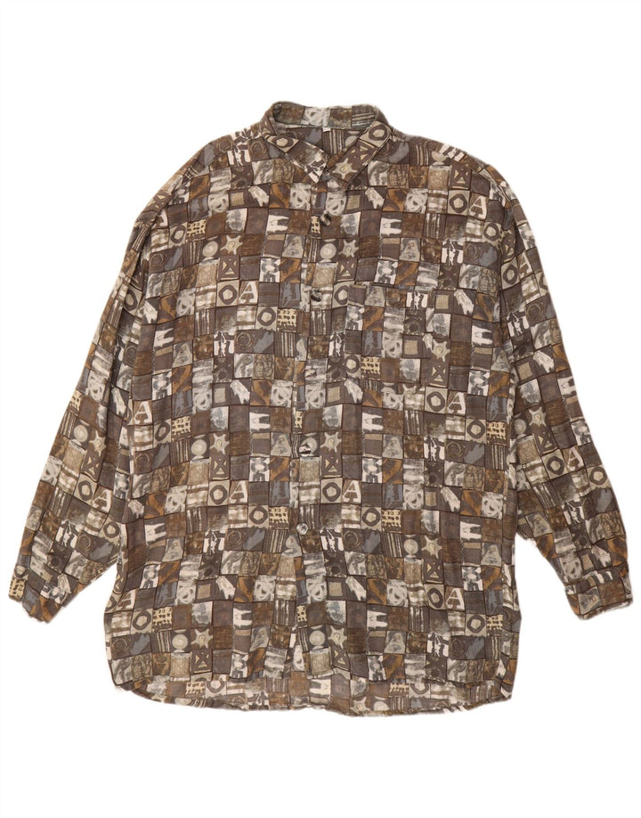 SIGNUM Chemise Longue Homme Grand Patchwork Gris