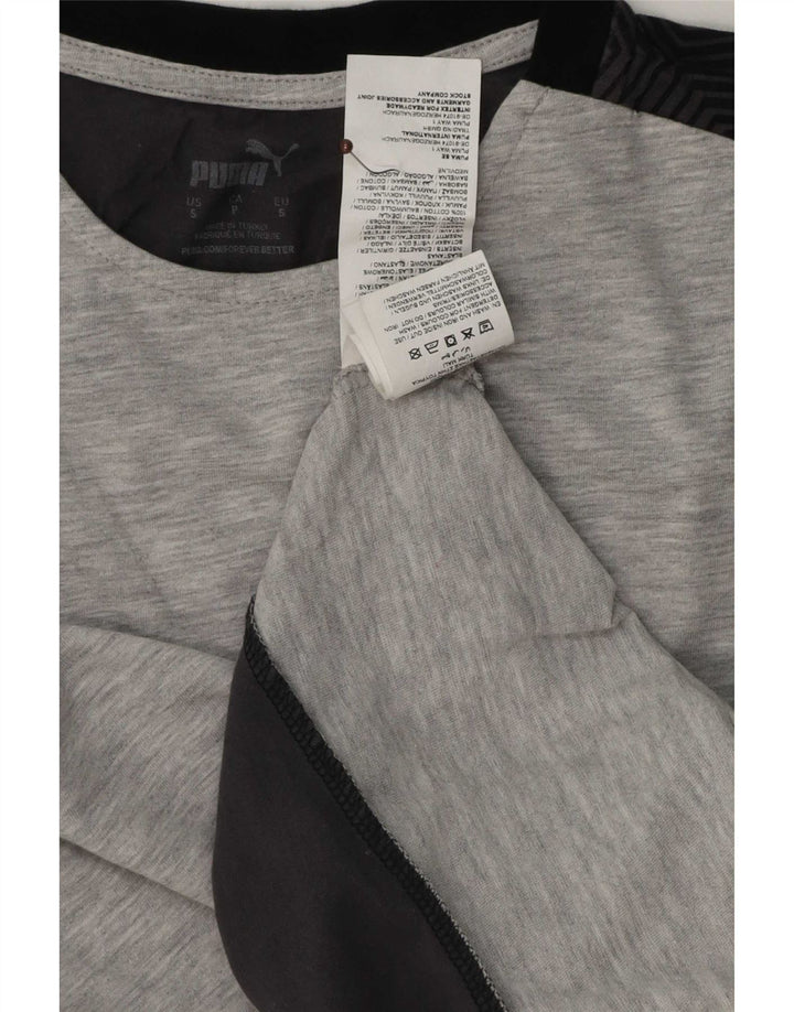 Puma T-Shirt Top Homme Petit Gris Géométrique Coton