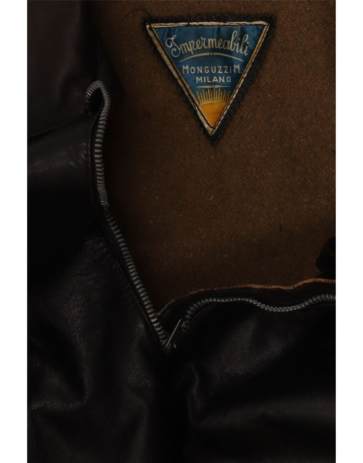 veste en cuir homme vintage UK 38 Noir Moyen