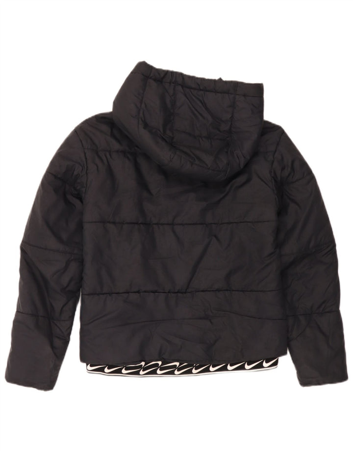 Nike Veste matelassée à capuche graphique pour femme UK 6 XS Noir Polyester