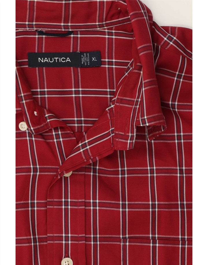 Nautica Chemise Homme XL Rouge Carreaux Coton