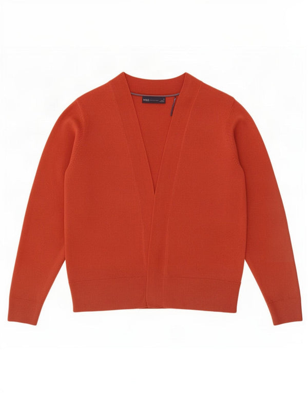 Marks & Spencer Pull cardigan ouvert pour femme UK 14 Acrylique marron moyen