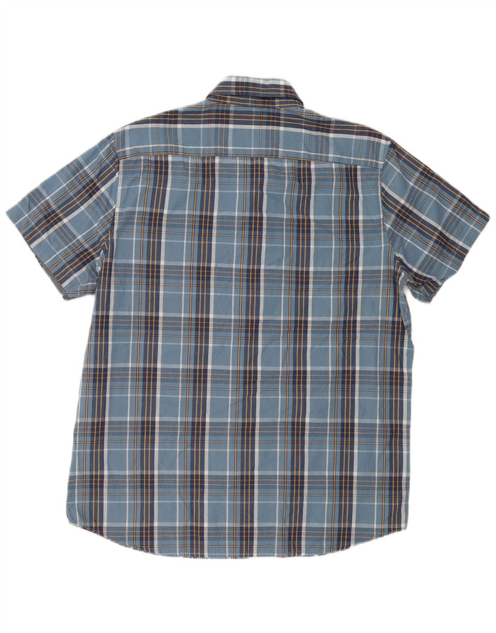 Lee Chemise à manches courtes pour homme, coupe régulière, grand carreaux en coton bleu marine
