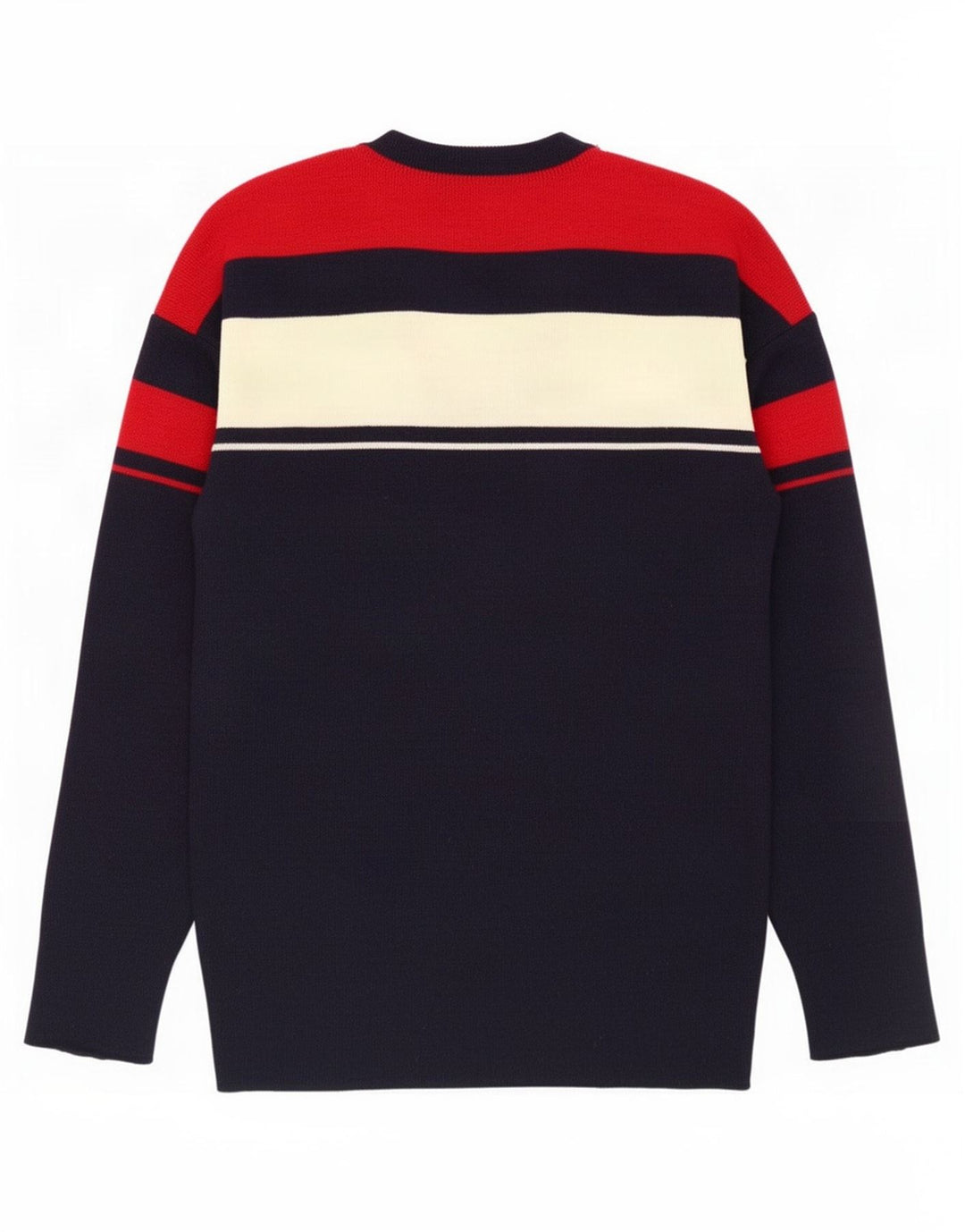 Silvy Pull col V pour homme IT 50 Bleu marine moyen Colourblock