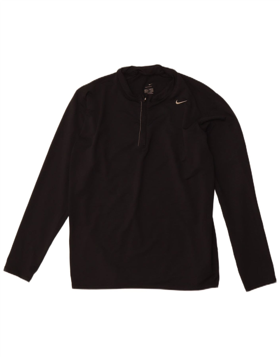 NIKE Haut à col zippé à manches longues XL Noir Colorblock Polyester Sports