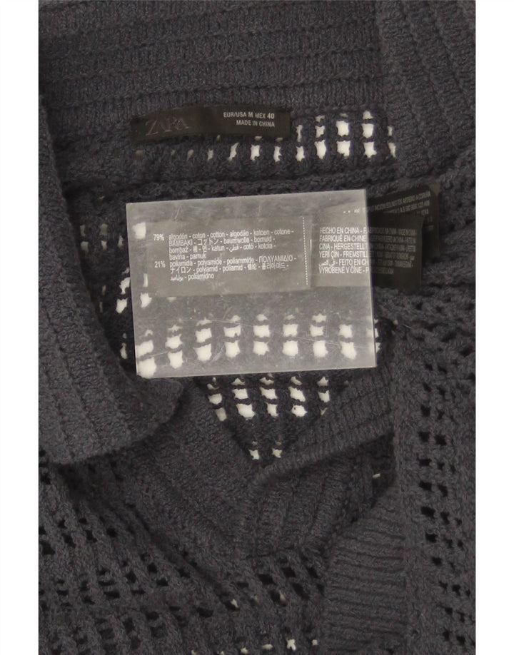Polo Homme Zara Gris Moyen Coton
