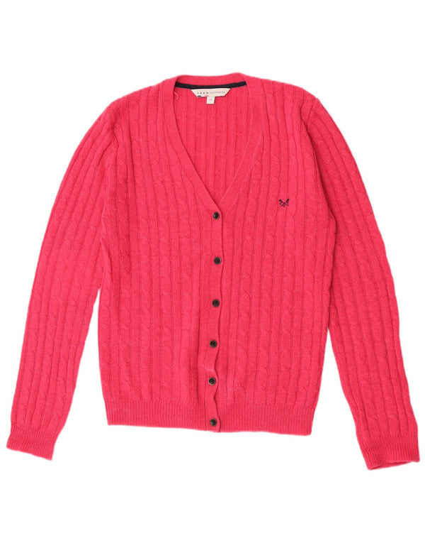 Crew Clothing Pull Cardigan pour Femme UK 14 Grand Acrylique Rose
