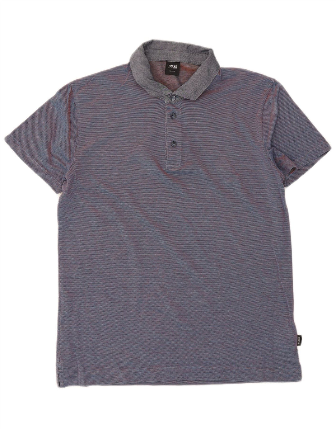 Hugo Boss Polo Slim Fit en coton à fines rayures bleu marine