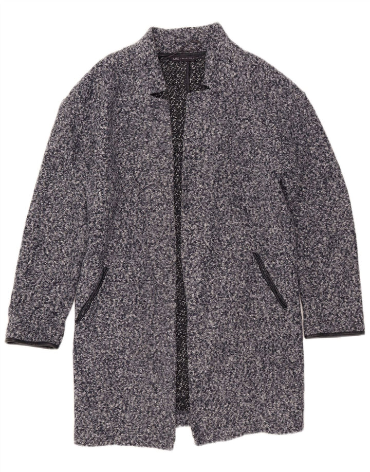 Marks & Spencer Pardessus Femme UK 8 Petit Polyester Moucheté Bleu Marine