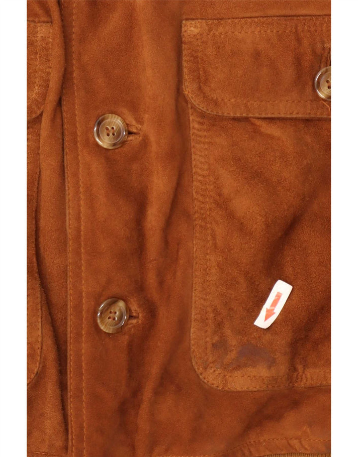 Veste Bomber En Daim Vintage Homme IT 48 Beige Moyen