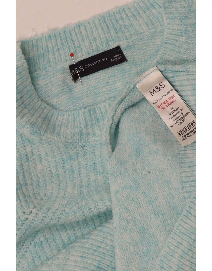Marks & Spencer Pull surdimensionné à col bateau pour femme UK 14 Bleu moyen