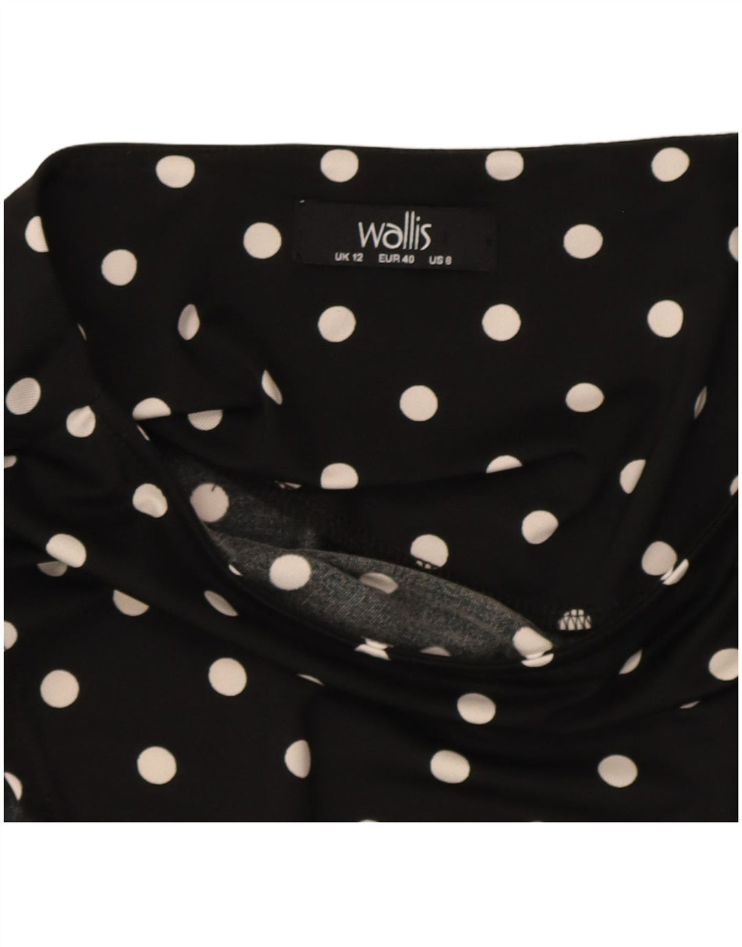 Wallis Robe trapèze sans manches pour femme UK 42, pois noirs moyens