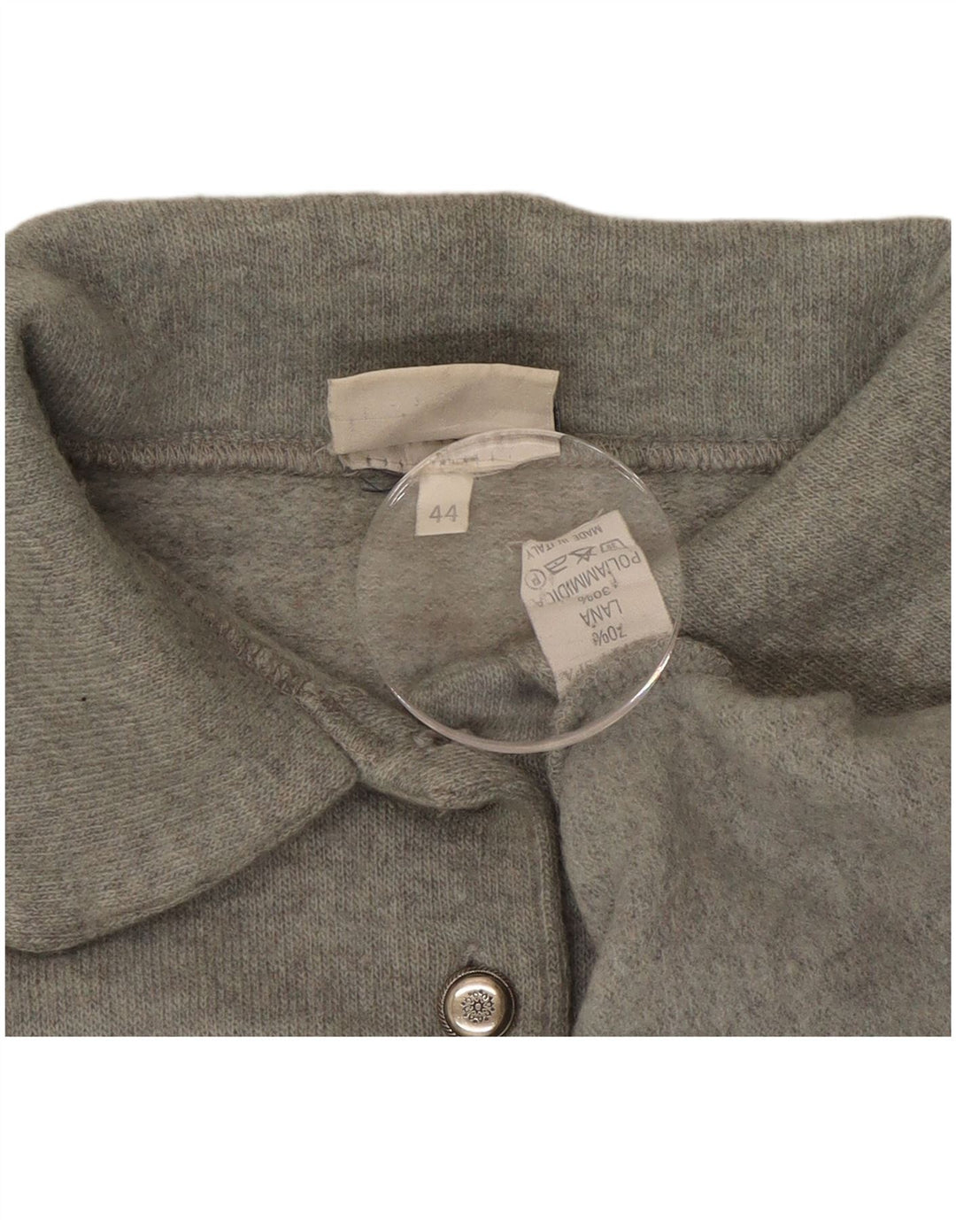 TRUSSARDI Pull Oversize à Col Polo Femme IT 44 Laine Gris Moyen