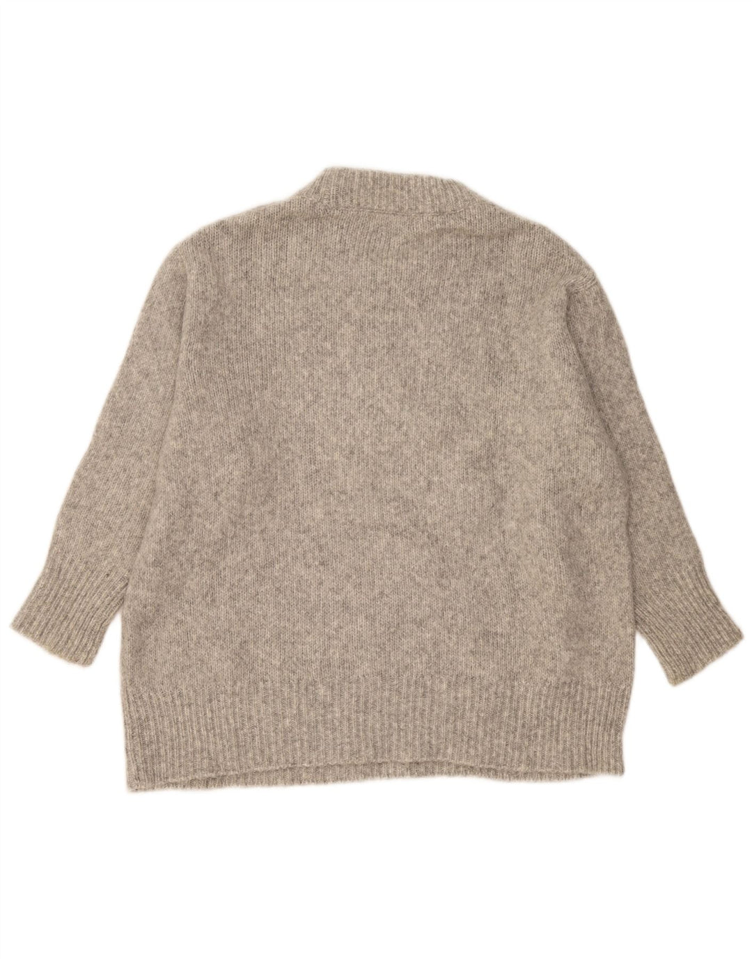 Zara Pull surdimensionné à col rond pour femme UK 10 Petit gris moucheté