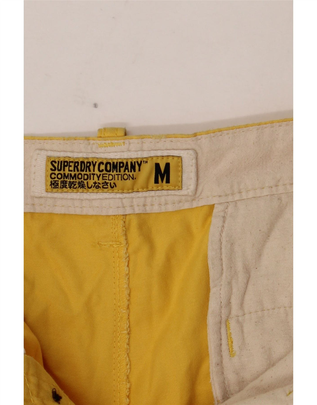 SUPERDRY Short Chino Homme Medium W32 Jaune Coton