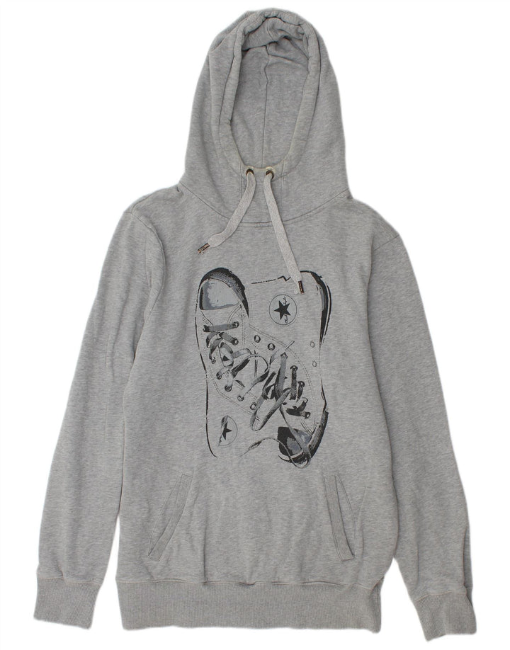Converse Pull à Capuche Graphique Homme Gris Moyen Moucheté Coton