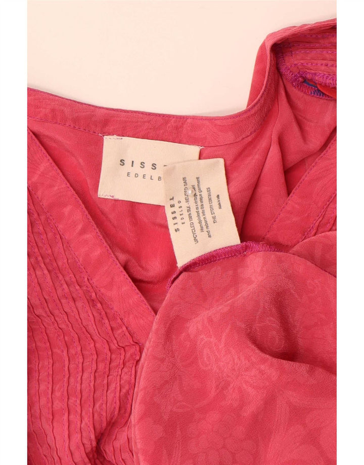Sissel Edelbo Chemise pull surdimensionnée pour femme UK 10 Petite soie florale rose