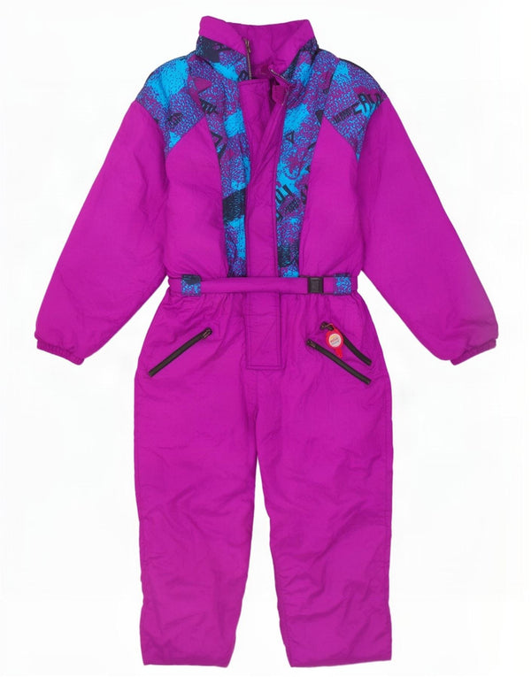 vintage Femme Graphique Surdimensionné Ski Combinaison UK 16 Grand Violet Polyamide