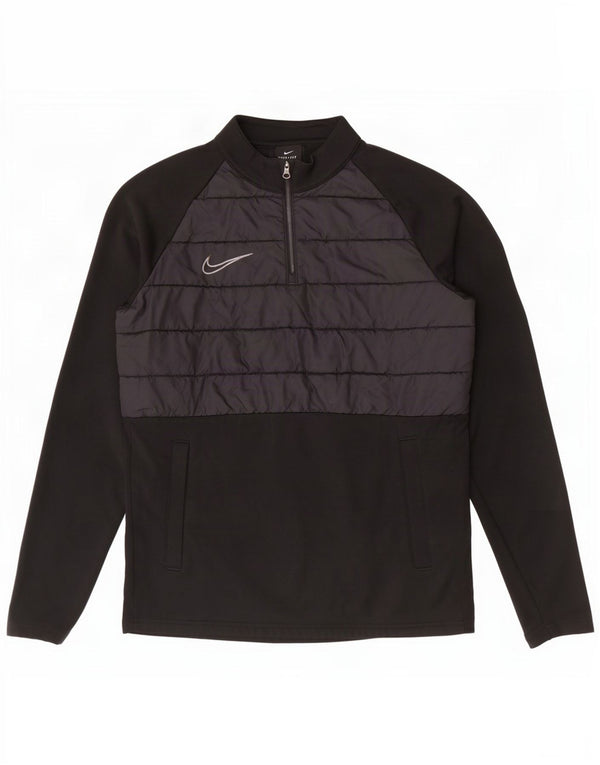 Nike Haut de survêtement Dri Fit à col zippé pour homme Taille S Noir Colorblock