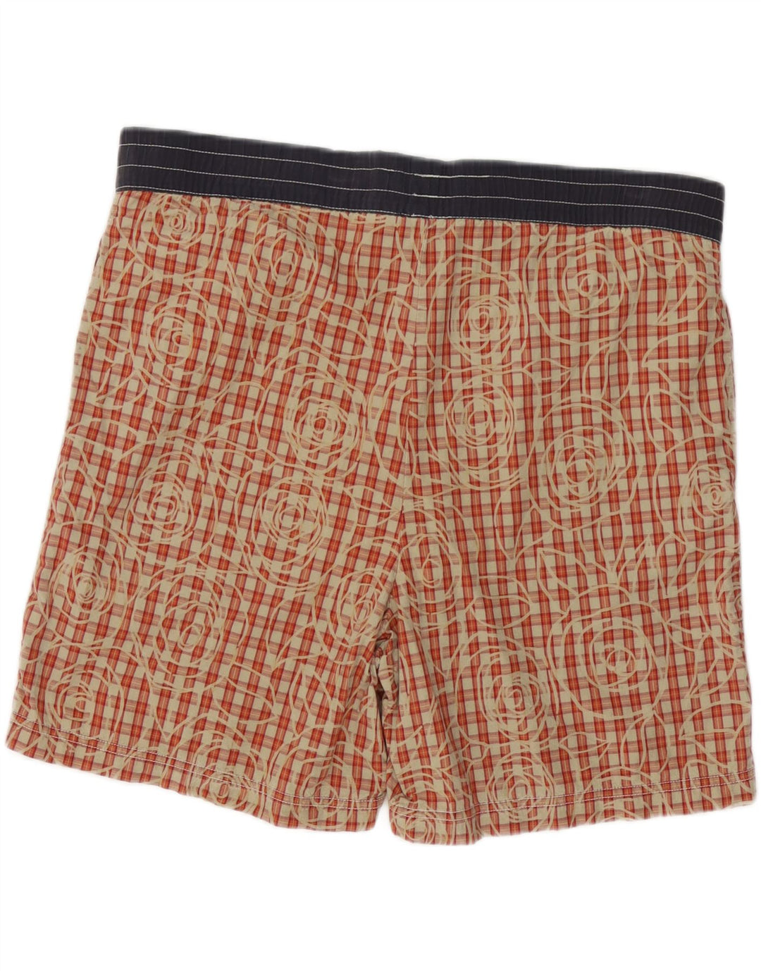 Tommy Hilfiger Short de bain homme en coton à carreaux rouge moyen