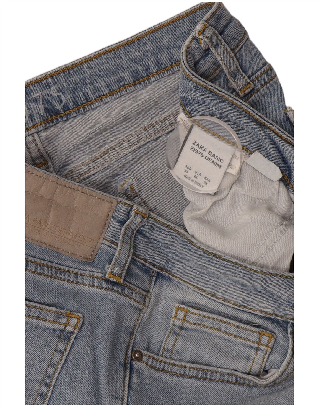 Zara Jean slim effet vieilli pour femme EU 38 Small W28 L26 Bleu