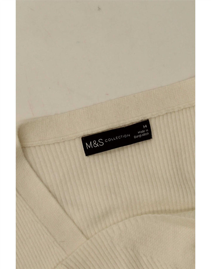 Marks & Spencer Cardigan pour femme UK 14 Blanc moyen
