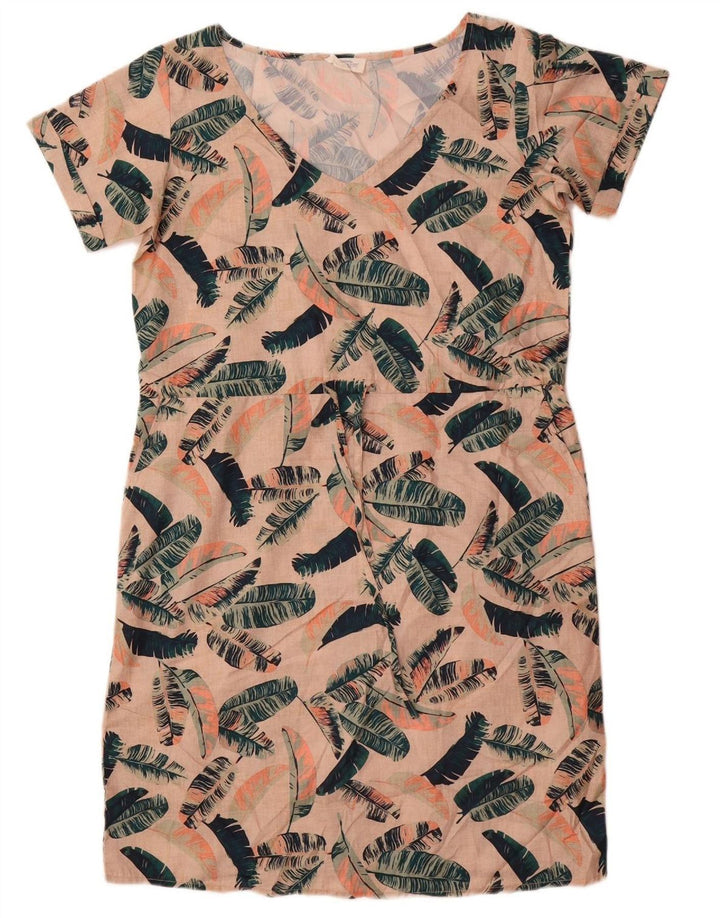 MOUNTAIN WAREHOUSE Womens Shift Dress UK 12 Medium Beige Floral Polyester