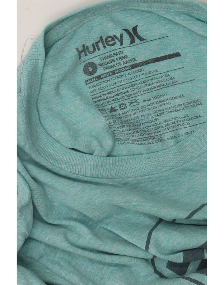 HURLEY T-shirt graphique coupe premium pour hommes, petit coton moucheté turquoise