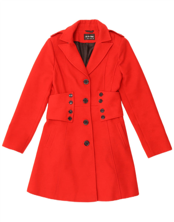De la Creme Manteau Femme UK 12 Polyester Rouge Moyen