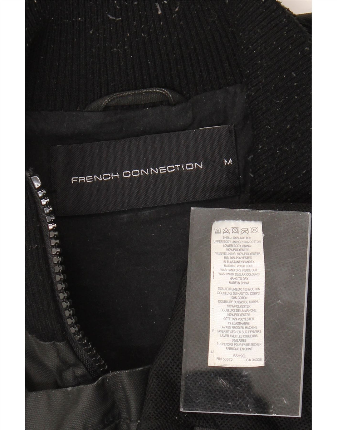 FRENCH CONNECTION Mens Military Jacket UK 38 Medium Black Cotton Vintage French Connection and Second-Hand French Connection from Messina Hembry 