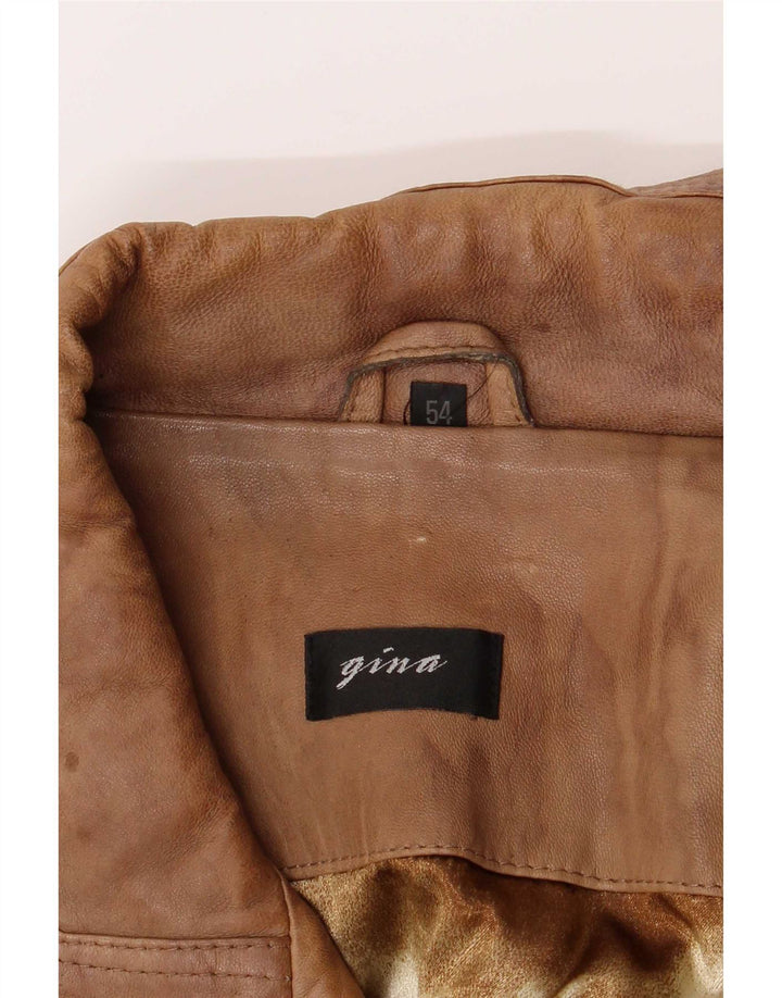 Veste en cuir homme Gina IT 54 2XL marron viscose