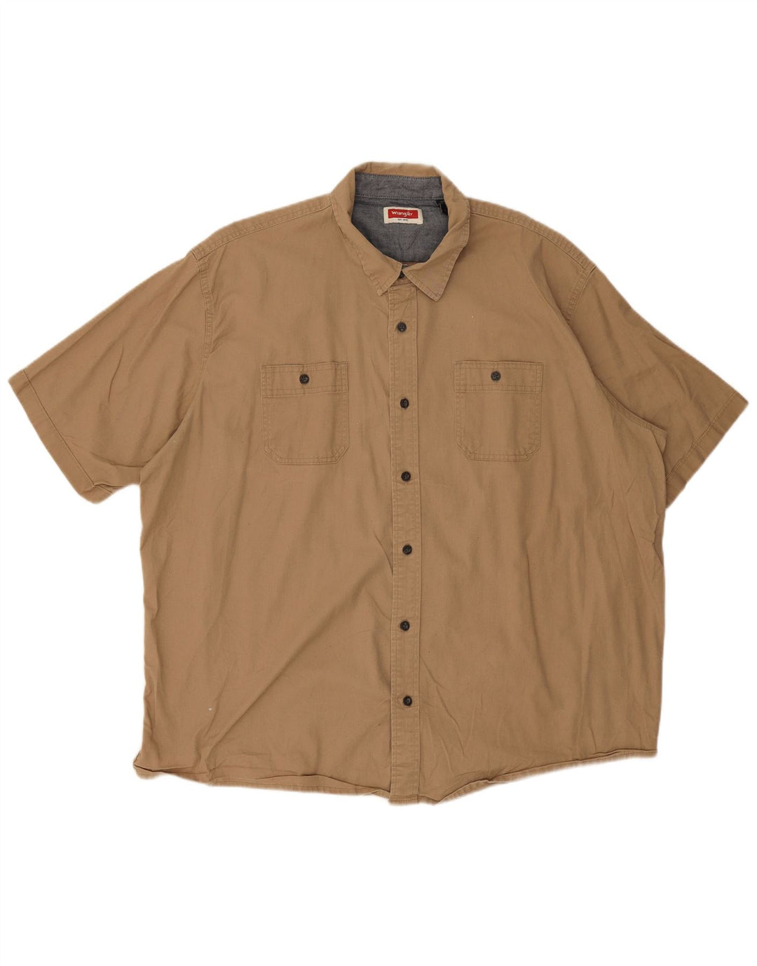Wrangler Chemise à manches courtes pour homme 2XL en coton beige