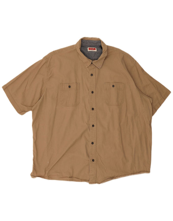 Wrangler Chemise à manches courtes pour homme 2XL en coton beige
