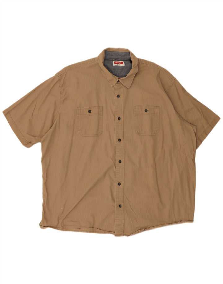 Wrangler Chemise à manches courtes pour homme 2XL en coton beige
