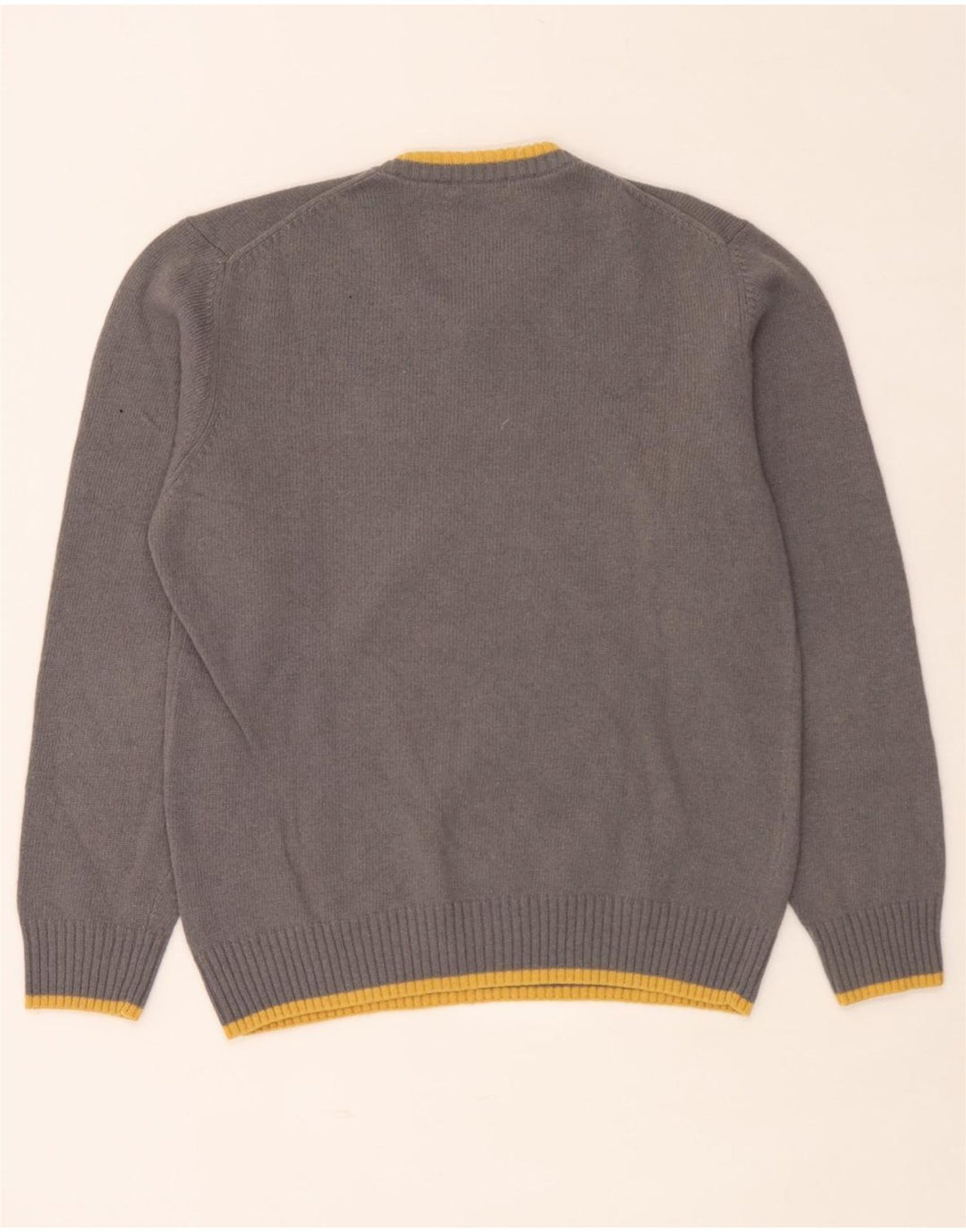 Sergio Tacchini Pull col V pour homme en laine rayée grise