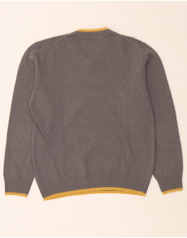 Sergio Tacchini Pull col V pour homme en laine rayée grise