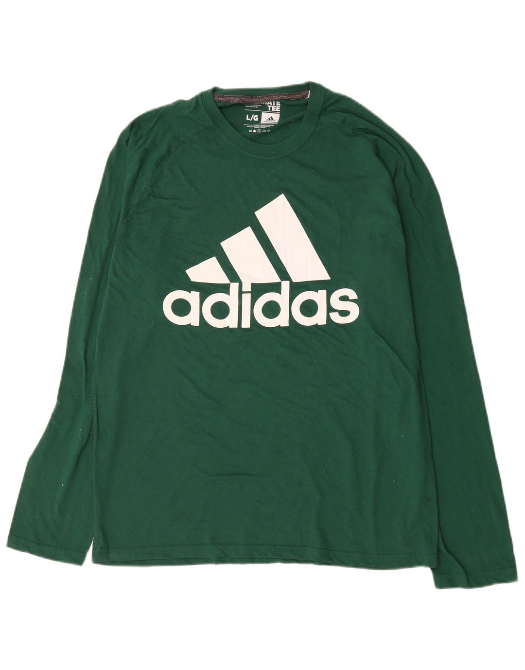 Adidas Climalite Graphic Top à manches longues en coton vert pour homme