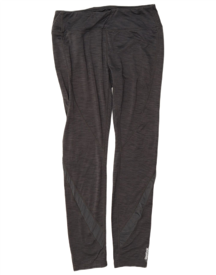 Reebok Leggings Femme UK 42 Polyester Chiné Gris Moyen