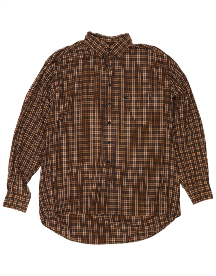 Camel Active Chemise en flanelle pour homme à carreaux marron