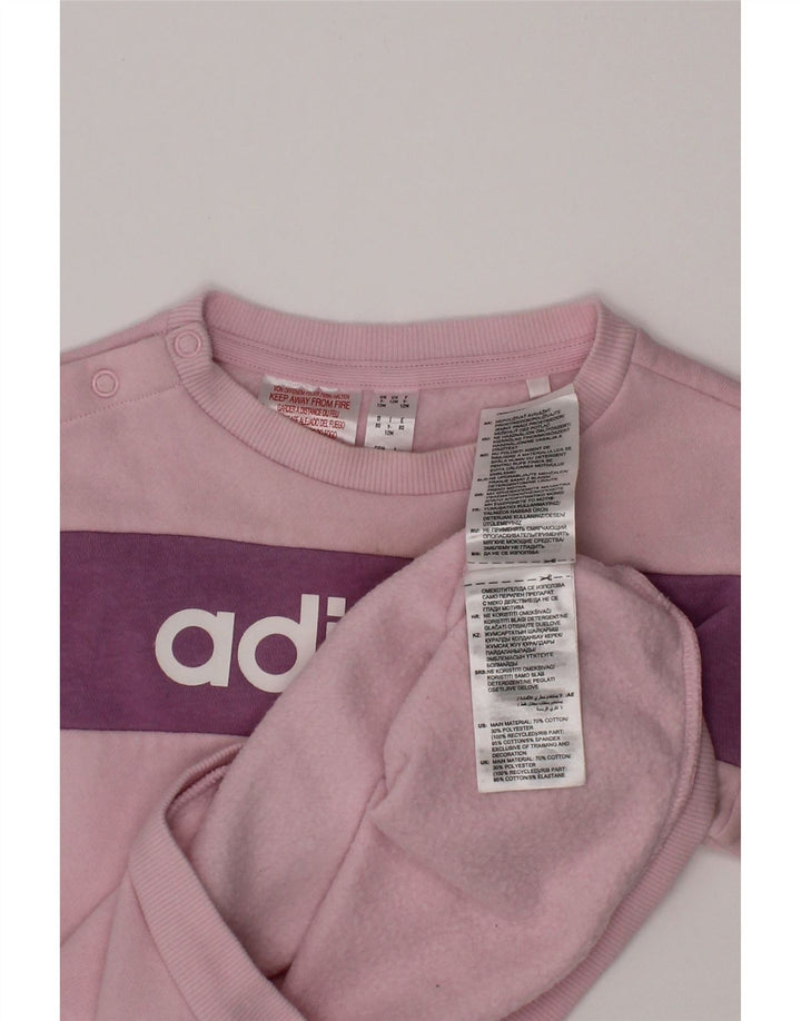 ADIDAS Sweat-shirt graphique pour bébé fille 9-12 mois Rose Colourblock