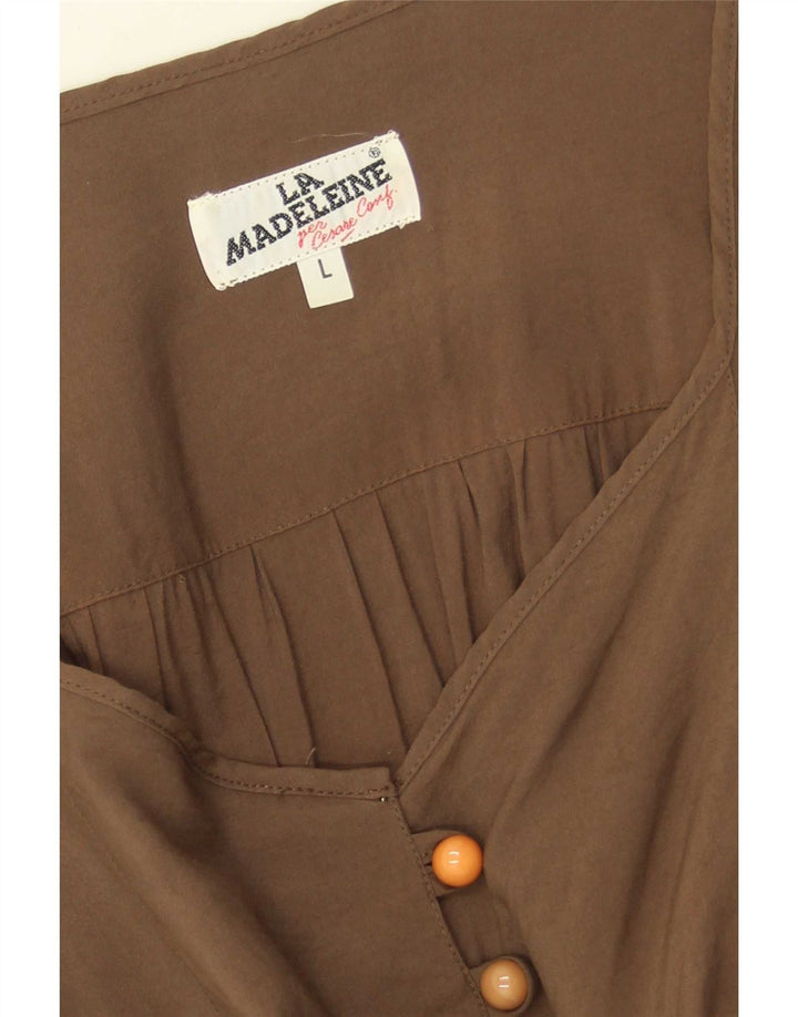 La Madeleine Robe Maxi Femme UK 14 Large Marron