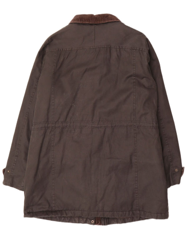 Fat Face Manteau en coton ciré pour femme UK 12 Noir moyen