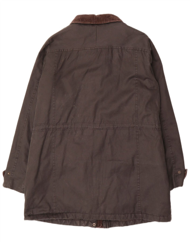Fat Face Manteau en coton ciré pour femme UK 12 Noir moyen