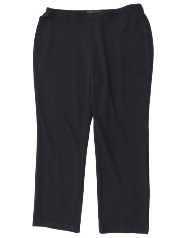 Marks & Spencer Pantalon décontracté pour femme UK 14 Large W34 L27 Bleu marine
