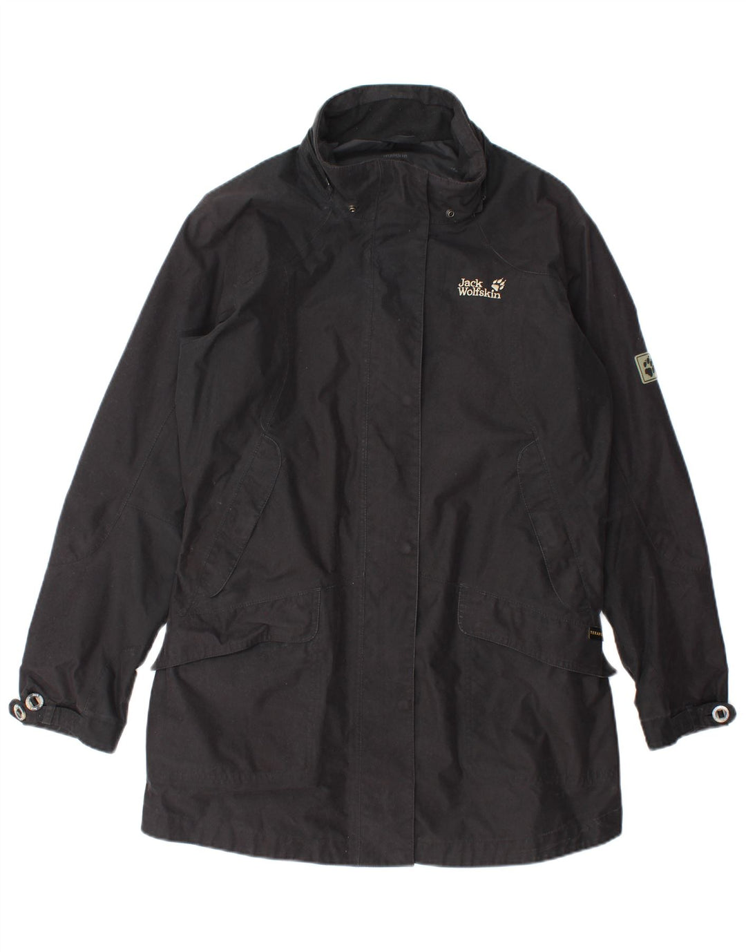 Jack Wolfskin Manteau Coupe-Vent Femme UK 18/20 XL Noir Polyester
