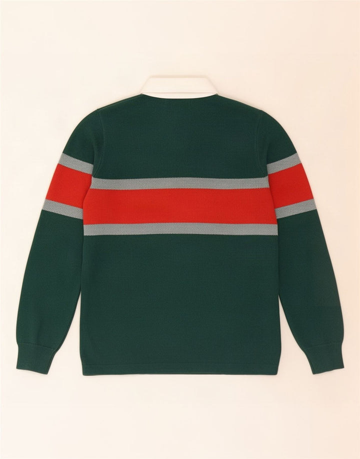 Marks & Spencer Pull à col polo pour homme Petit Vert Colorblock